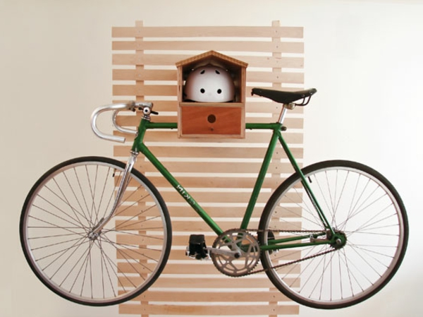 Aufbewahrung-von-Fahrrädern-Fahrradständer-Vogelfütterhaus-praktische-Ideen