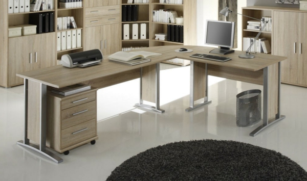 Büro-Schreibtisch-Eckschreibtisch-Holz