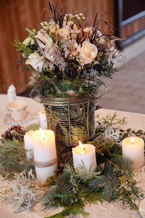 Vintage Hochzeit Hochzeitsdeko-günstig-Hochzeitsdeko-selber-machen-Blumendeko-für-Tisch-Kerzen-in-Weiß