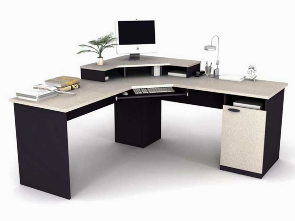 Schreibtisch-Schwarz-Weiß-modernes-Design- Computertisch 