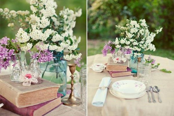 --Vintage-Hochzeit-fantastische-Blumendeko-für-Tisch-