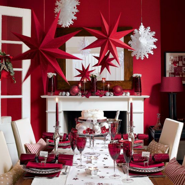 Weihnachtsdeko-günstig-Weihnachtsdeko-selber-machen-Deko-für-Tisch-Ideen-Rot-Weiß