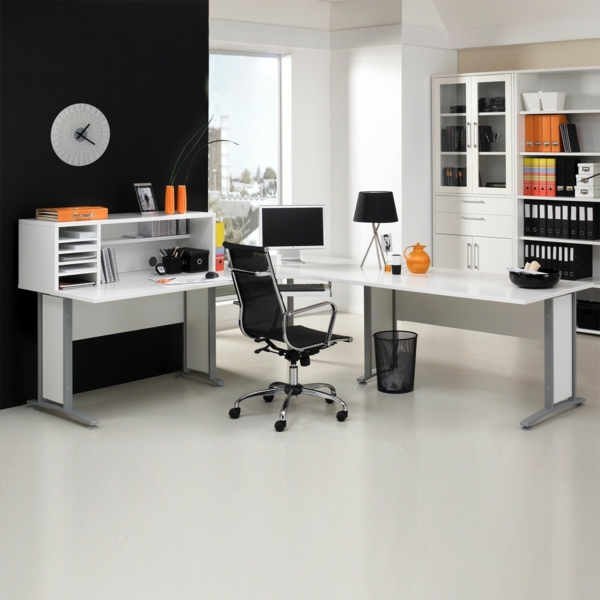 großer-Schreibtisch-Holz-moderne-Schreibtische-Weiss - Computertisch