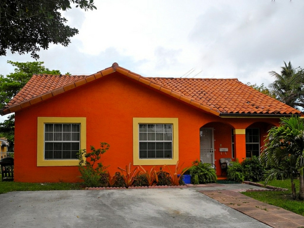 orange farbe für hausfassade - sehr schön gestaltet