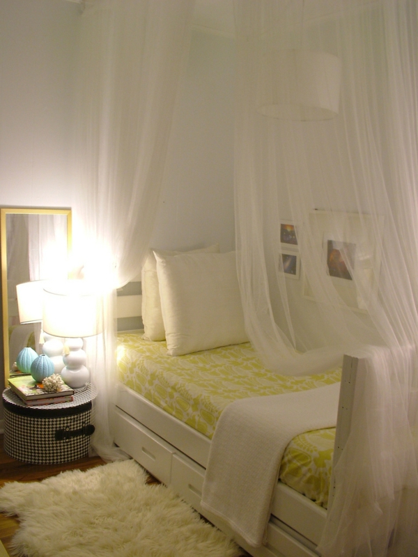 kleines-schlafzimmer-einrichten-weiße-farbe