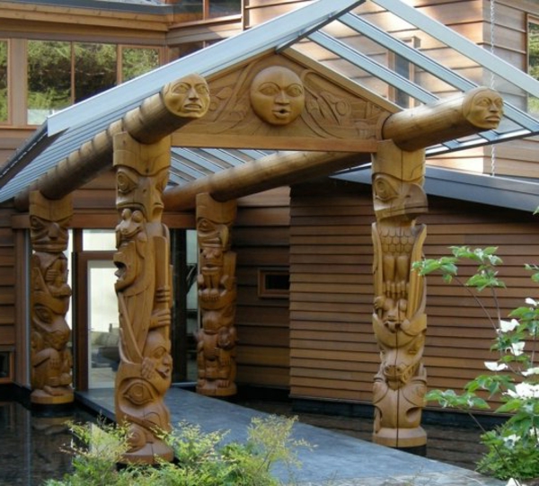 luxuriöses-Design-moderne-Architektur-Überdachung-Holz