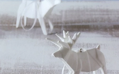 origami zu weihnachten damhirsche in weiß