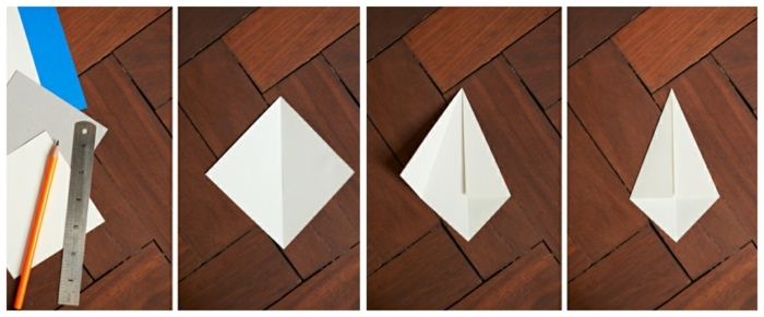 origami zu weihnachten selber machen origami diamanten anleitung basteln schritte eins zwei