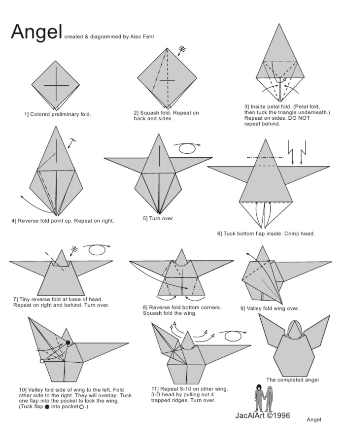 weihnachten origami anleitung einfach origami engel zu weihnachten basteln einfache anleitung