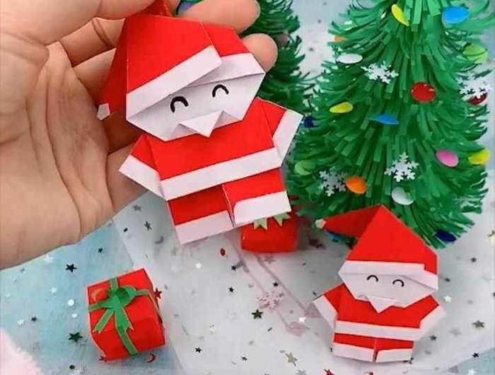 weihnachtsmann origami zu weihnachten selber machen der weihnchtsmann aus zwei teilen machen einfach