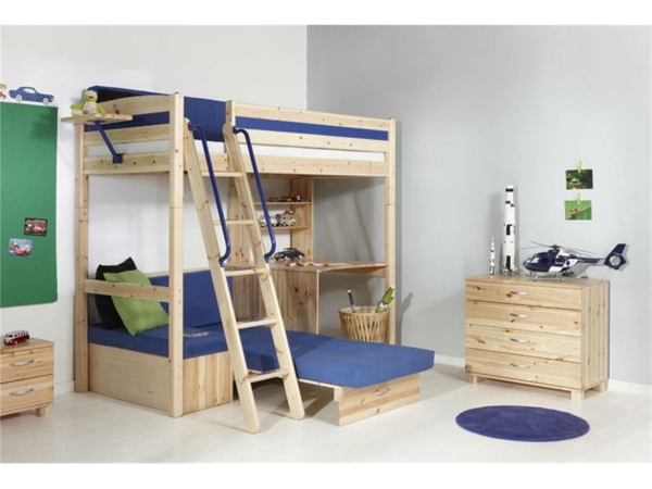 Etagenbett-Kinderhochbett-Hochbett-mit-Schreibtisch-moderne-Kinderzimmergestaltung
