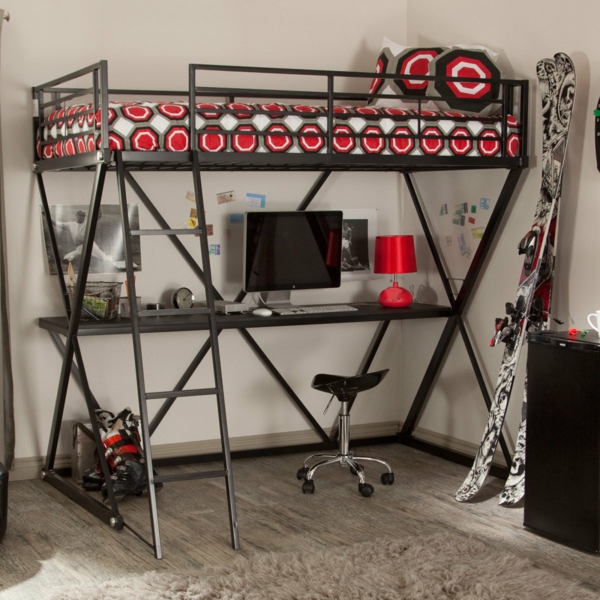 Hochbetten-aus-Metall-mit-super-schönem-Design-Kinderzimmergestaltung