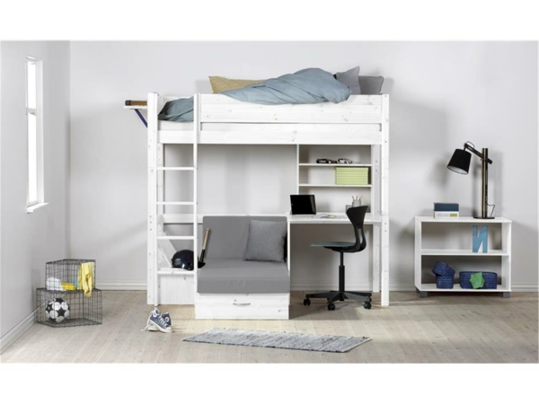 Interior-Design-Ideen-weißes--Hochbett-mit-Treppe-und-Schreibtisch