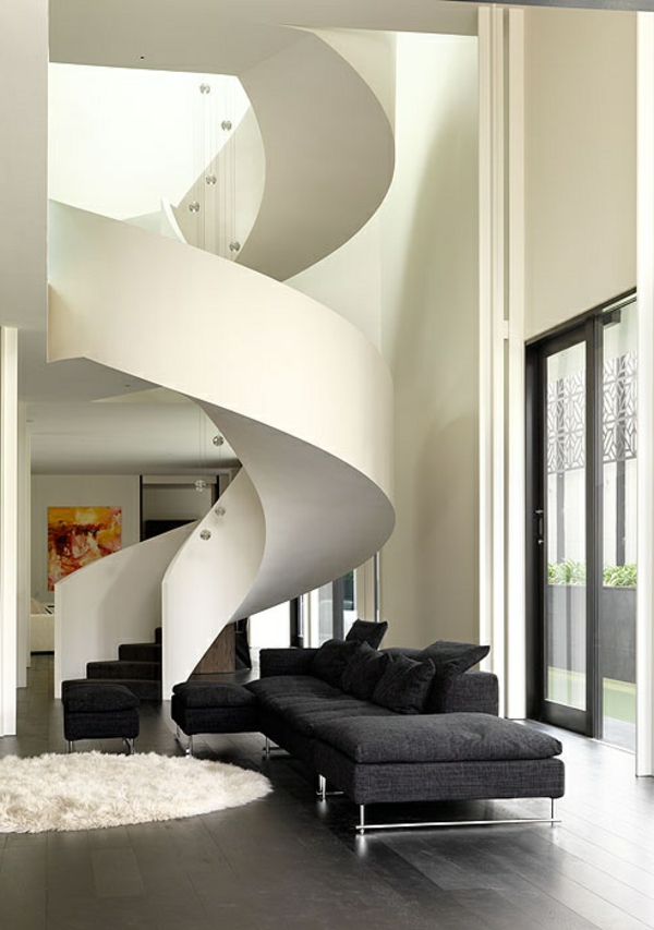 Interior-Design-Innenarchitektur-moderne-Innentreppen-in-Weiß