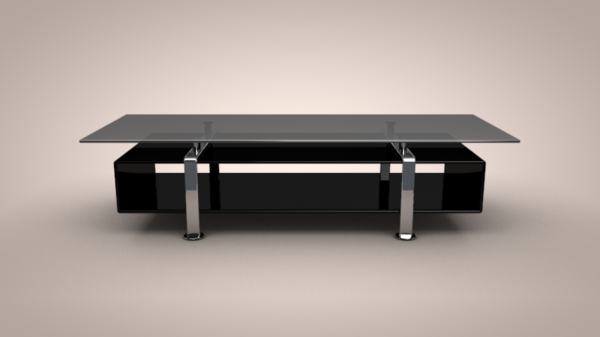 TV-Tisch-aus-Glas-in-schwarzer-Farbe-Wohnideen-TV-Möbel