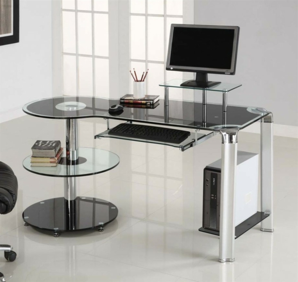 Wohnideen-PC-Tisch-aus-Holz-Interior-Design-Ideen-Schreibtisch--Glas