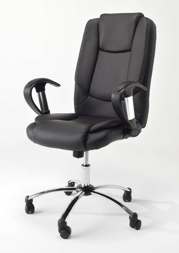 bequemer-Bürostuhl-elegantes-Modell-Büromöbel-in-schwarzer-Farbe-Lederstuhl