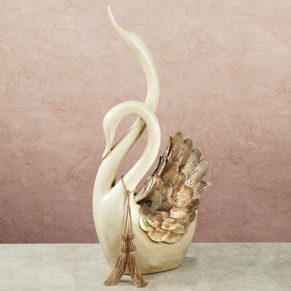deko-skulpturen-weißer-schwan