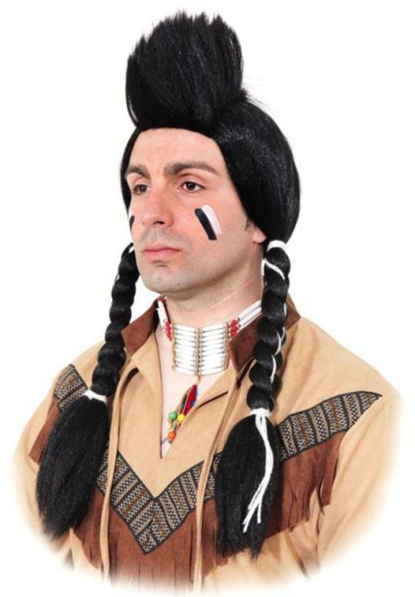 indianer-schminken-für-männer-schwarze-und-weiße-linien-auf-den-wangen