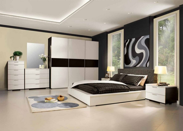 italienische-schlafzimmer-in-schwarz-und-weiß