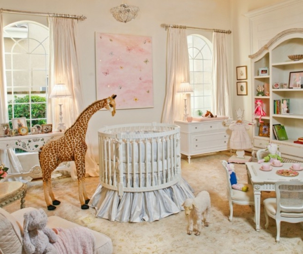 rundes-bett-giraffe-wohnideen-babyzimmer-vintage-stil