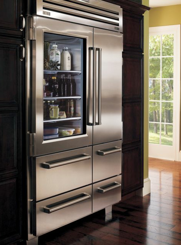 schöner-hochwertiger-kühlschrank-mit-glastür Glastürkühlschrank-praktische-und-super-moderne-küchenideen-lösungen-für-die-küche-wohnideen