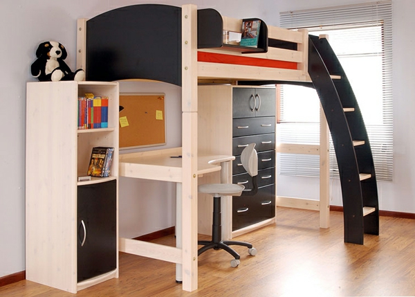 tolles-Hochbett-mit-Schreibtisch-moderne-Kinderzimmermöbel-Wohnideen