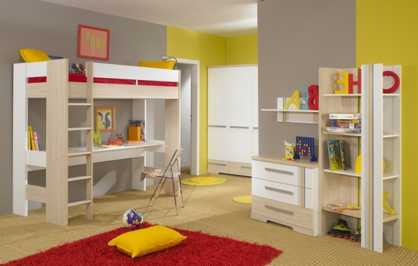 tolles-Jugendzimmer-Hochbetten-mit-super-schönem-Design-Kinderzimmergestaltung