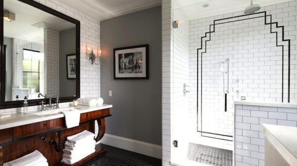 artdeco stil - modernes badezimmer in weiß