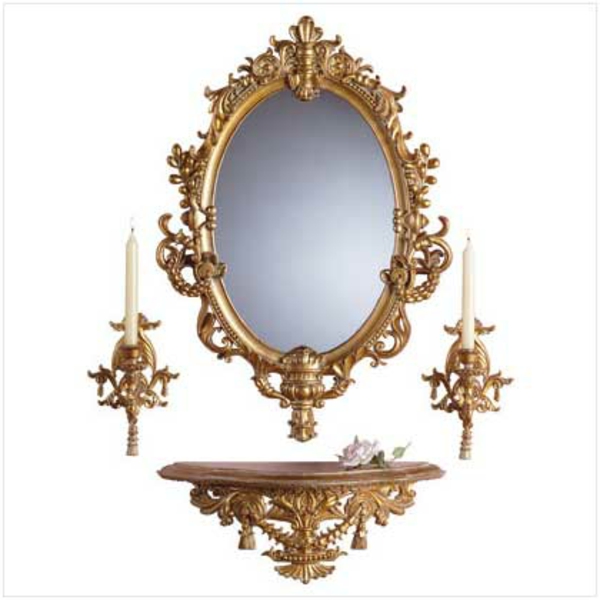 barockspiegel - ovale form - weißer hintergrund