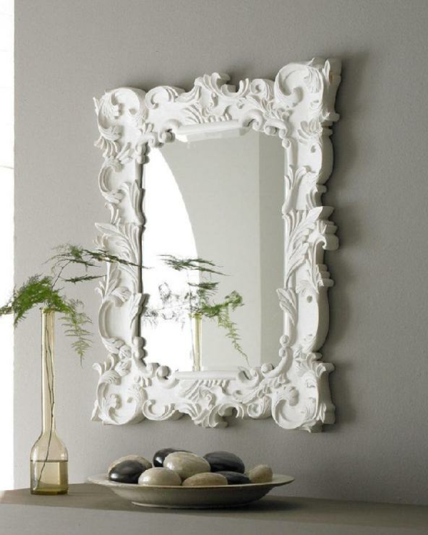 barockspiegel - mit weißem rahmen