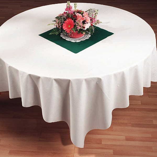 Tischdecke mit runder form - weißes schönes modell