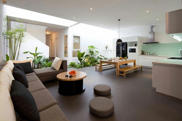 natürliche dekoration - sehr elegantes wohnzimmer