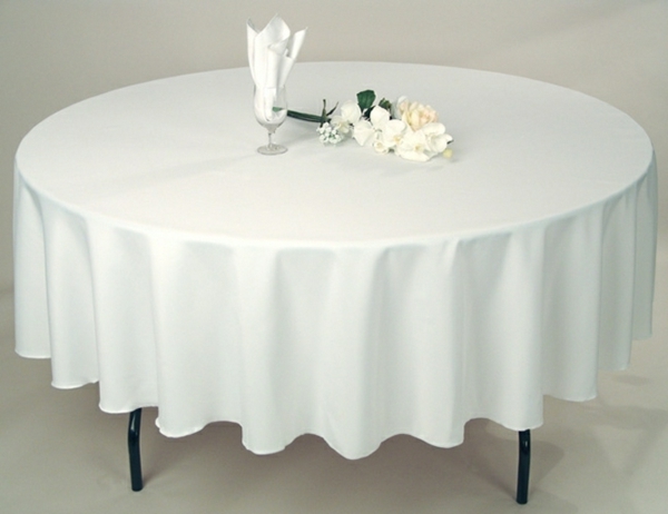 Tischdecke mit runder form - weißes schickes design