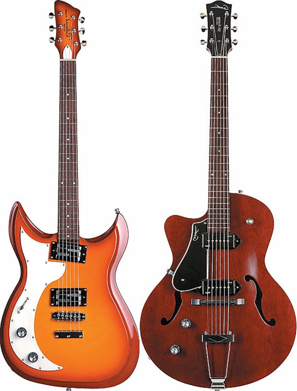 zwei-einmalige-vintage-guitars-weißer-hintergrund