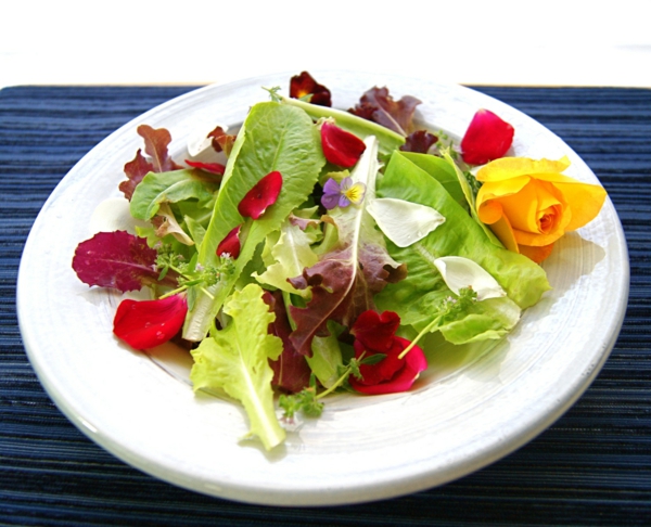 grüner-salat-mit-blüten-in-rot-und-gelb
