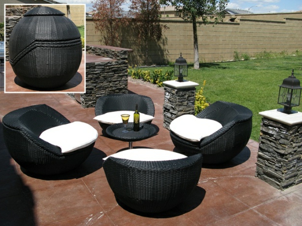 originelle-terrassenmöbel-schwarz-und-weiß
