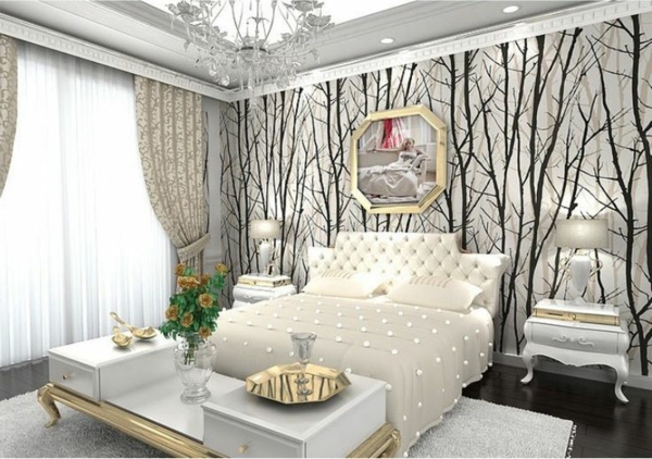 Fototapete-Wald-Luxus-Schlafzimmer