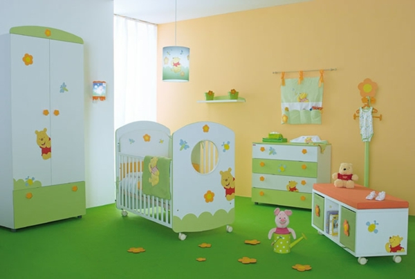babyzimmer-gestaltung-babyzimmer-komplett-babyzimmer-einrichten-grün-gelb Babyzimmer gestalten