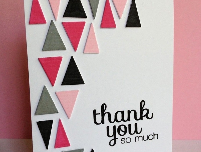 dankeskarte basteln babykarte basteln diy geburtstagskarte dreiecke aus filz pop up karte dankeskarte