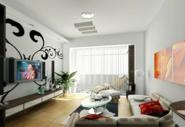 interessante-deckenleuchten-für-wohnzimmer-einfache-schöne-gestaltung
