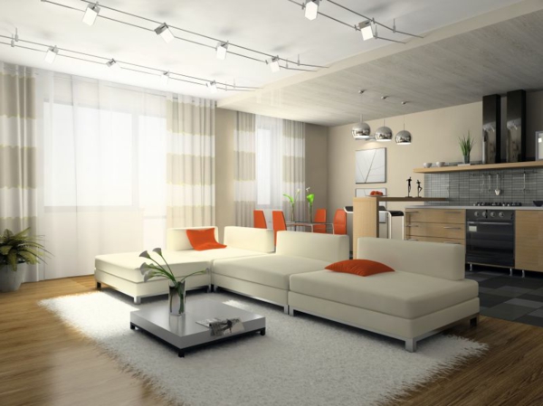 interessante-deckenleuchten-für-wohnzimmer-weißes-schönes-sofa
