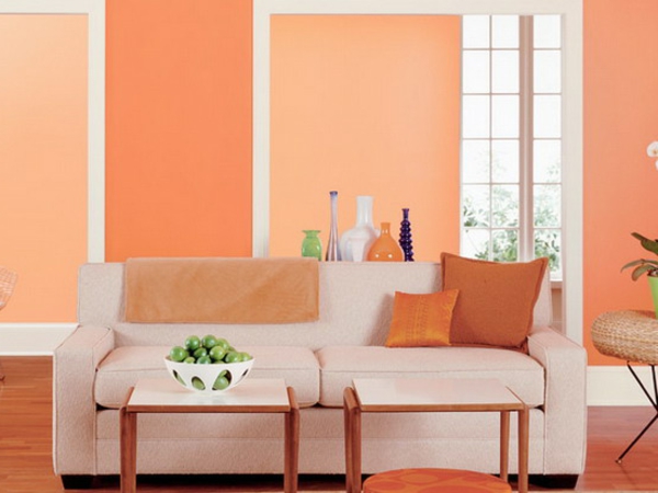 orange-wohnzimmer-design-pfirsich-farbe