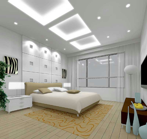 originelle-schlafzimmer-ideen-eleganter-weißer-innenraum