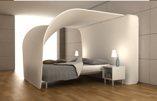 originelle-schlafzimmer-ideen-weiße-minimalistische-gestaltung