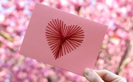 pop up karte basteln geburtstagskarte basteln aus papier valentinstag karte selber machen herz aus rotem faden