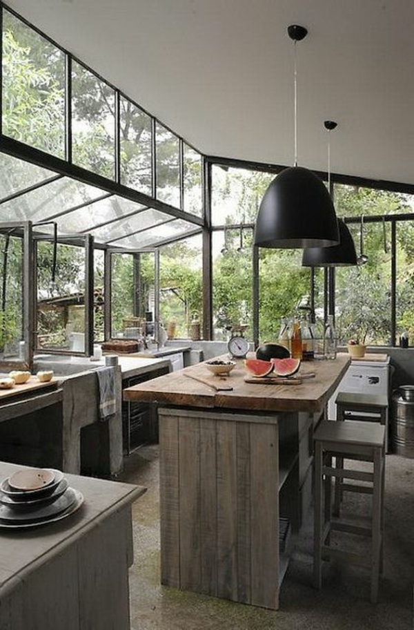 Glas-Landhausküchen-Tisch-aus-Massivholz