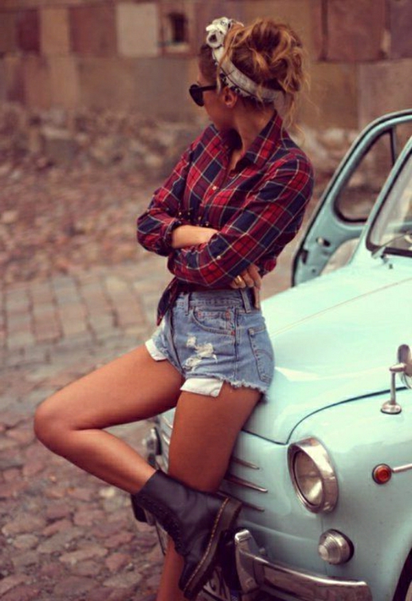 Swing-Rockabilly-moderner-Outfit-Retro-Auto