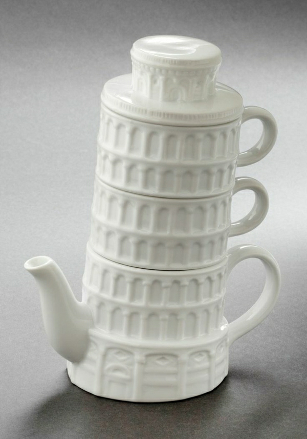 Tee-Tassen-Teekanne-Pisa-Turm