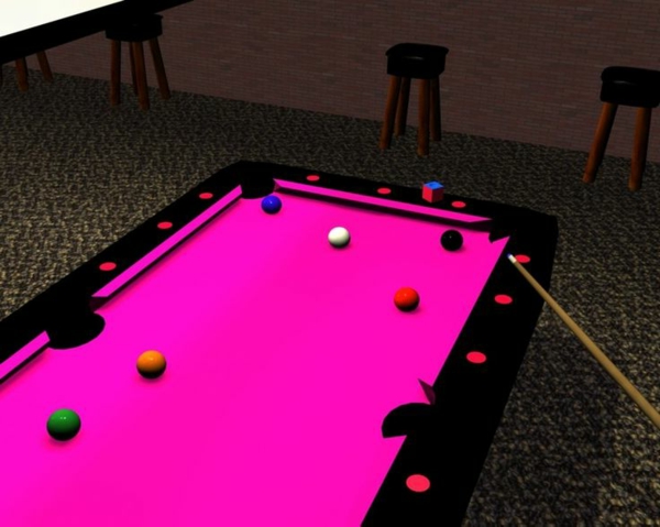 attraktiver-Spieltisch-rosa-Spielfläche-Bälle